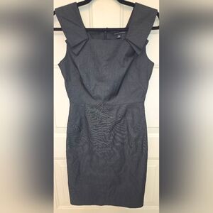 Banana Republic Dark Gray Modern Sheath Dress Cotton Blend Stretch Size 4
